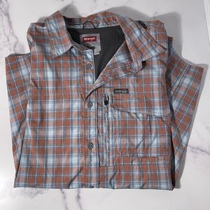 Wrangler Outdoor Vented Mens Plaid Shirt Size L
